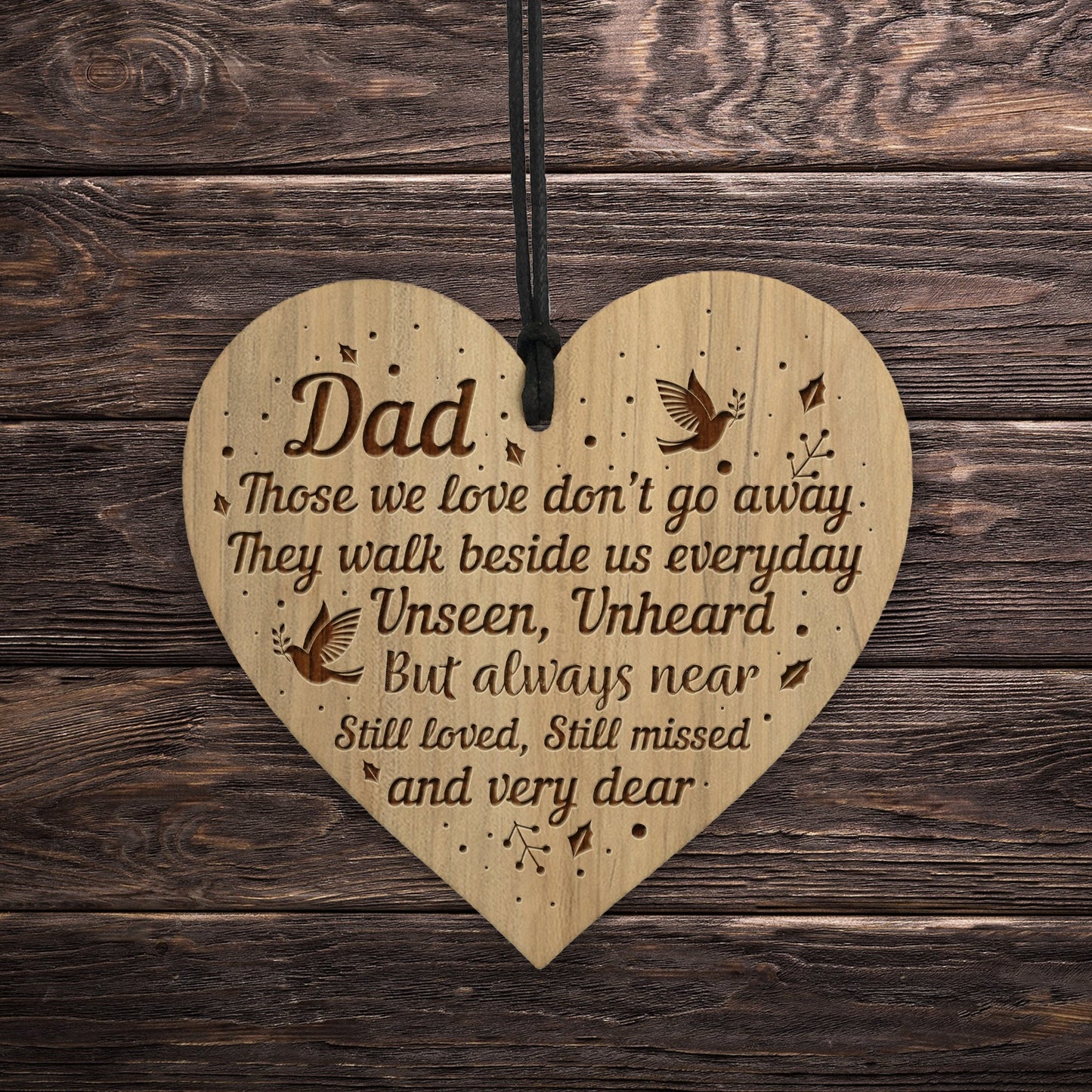 Dad Memorial Engraved Hanging Plaque In Loving Memory Sign