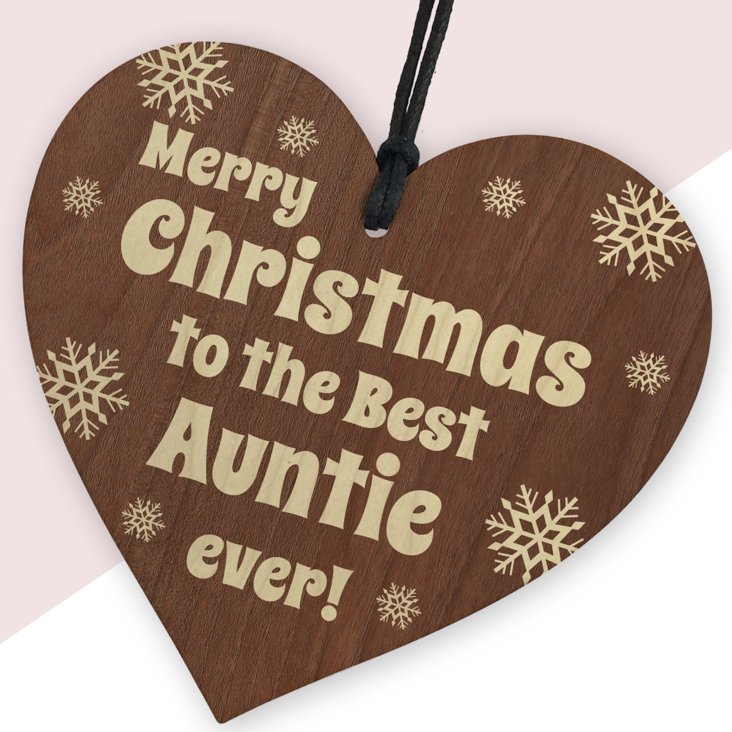 Auntie Gifts From Niece Nephew, Novelty Christmas Wooden Bauble