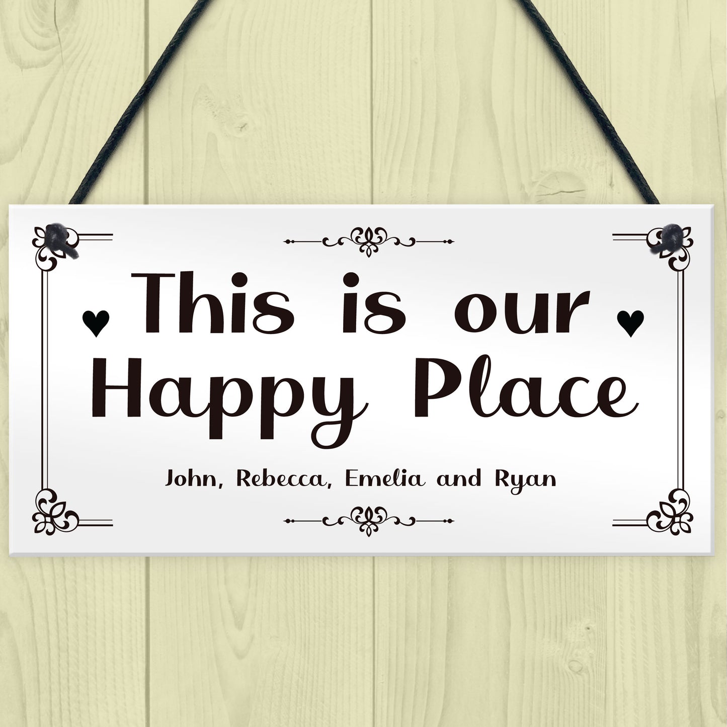 Our Happy Place Personalised Home Gift For Family New Home Gift