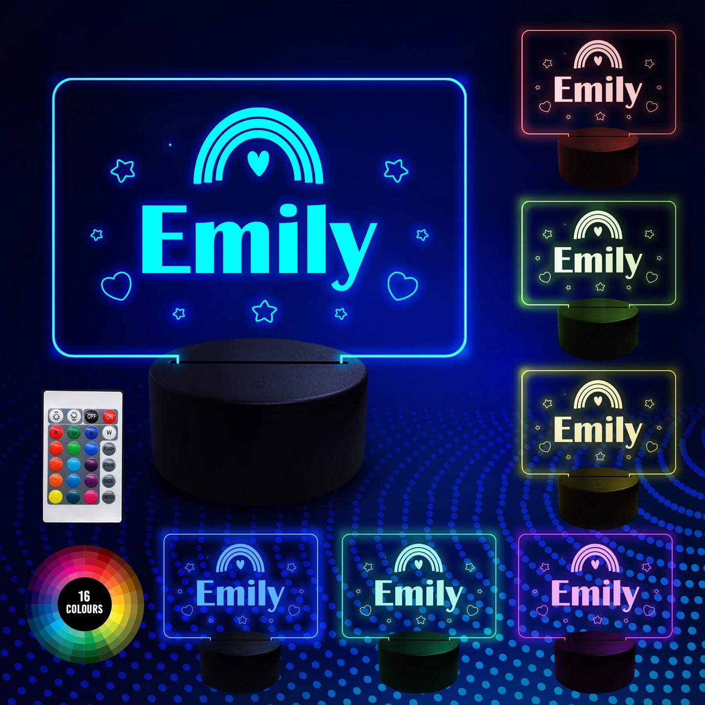 Personalised Any Name Boy Girl Bedroom Room Sign LED Night Light