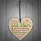 Cute Mother's Day Gift Card Wooden Heart Mum Gifts Best Grandma