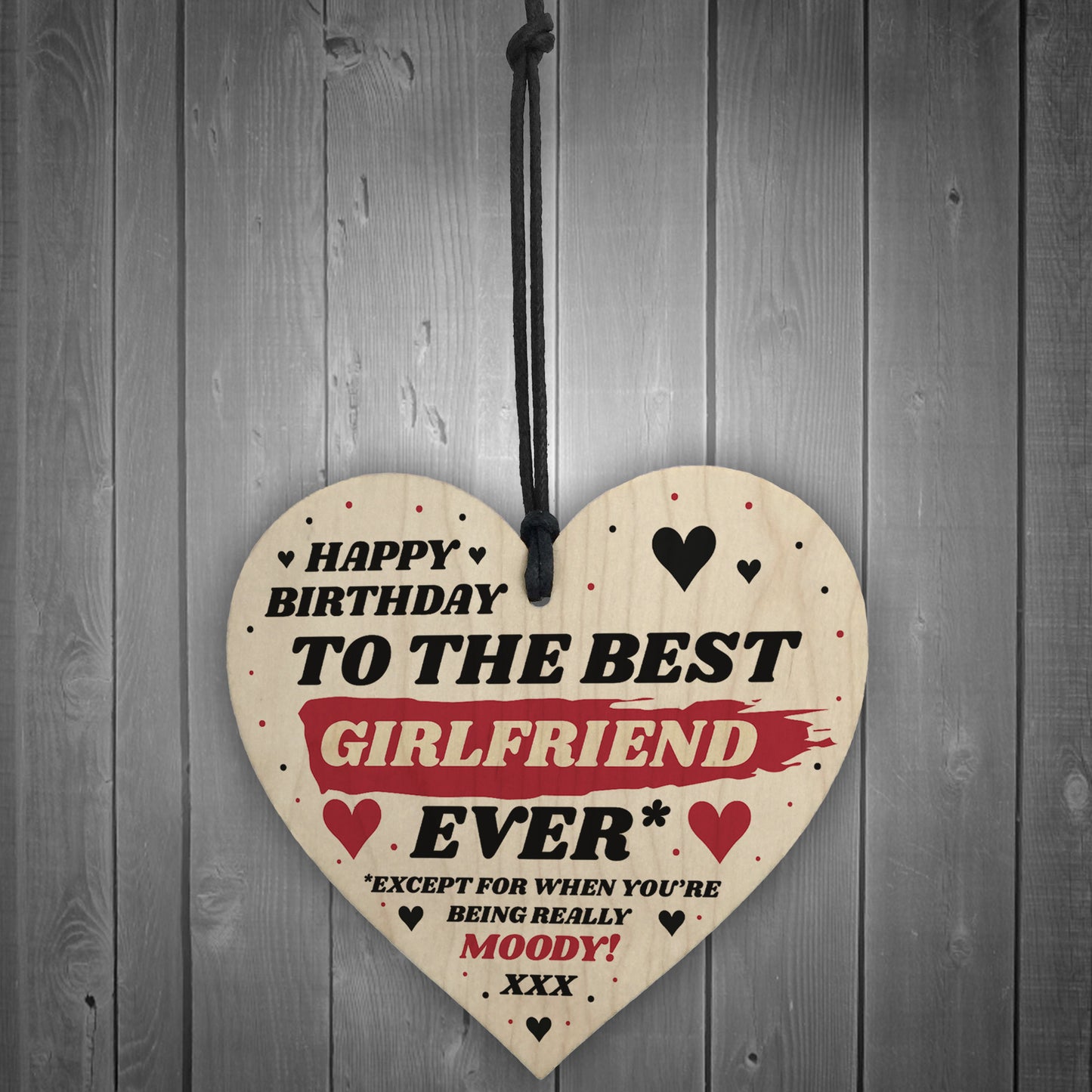 Funny Joke Gift For Girlfriend Birthday Wood Heart Gift For He