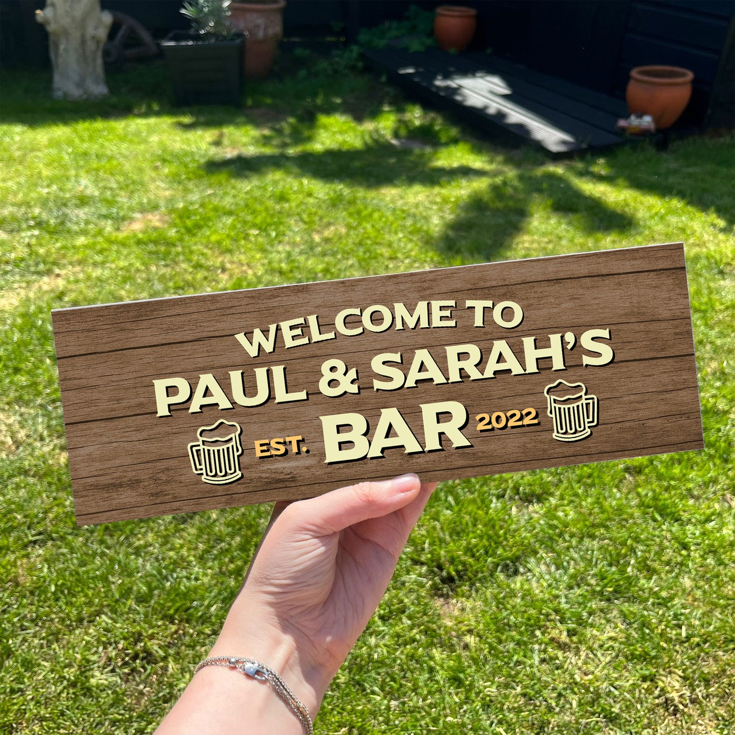 Personalised Wooden Bar Sign Custom Man Cave Plaque For Bar