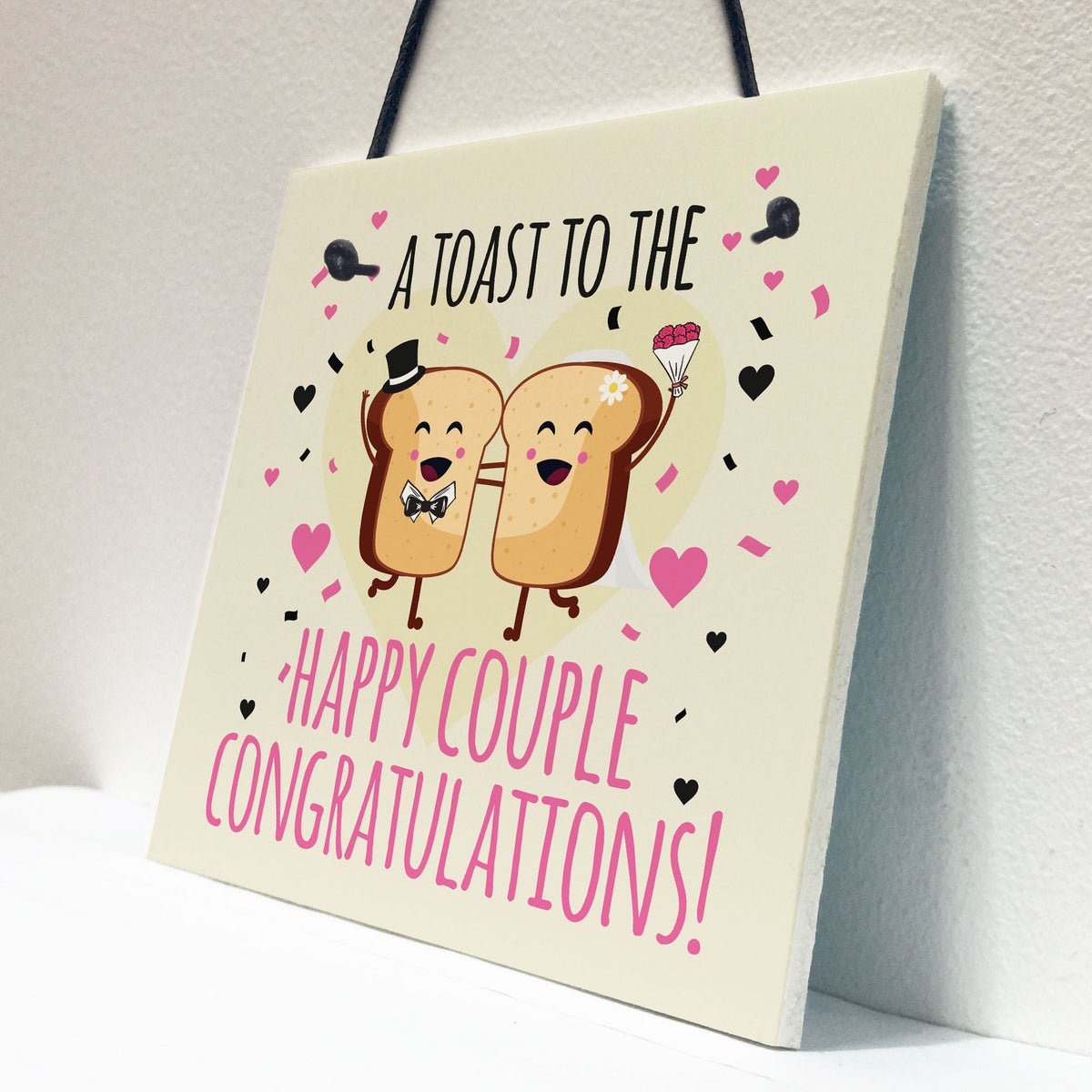 Handmade Wedding Card Bride Groom Congratulations Newlyweds