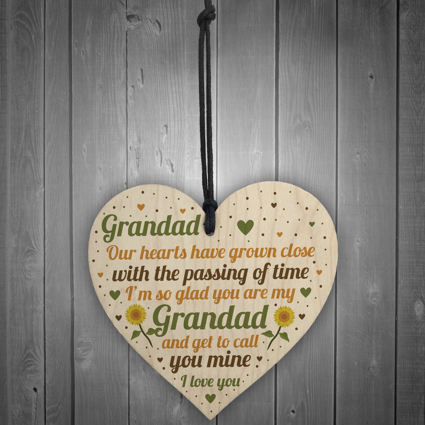 Grandad Gifts For Christmas Birthday Wooden Heart THANK YOU Gift