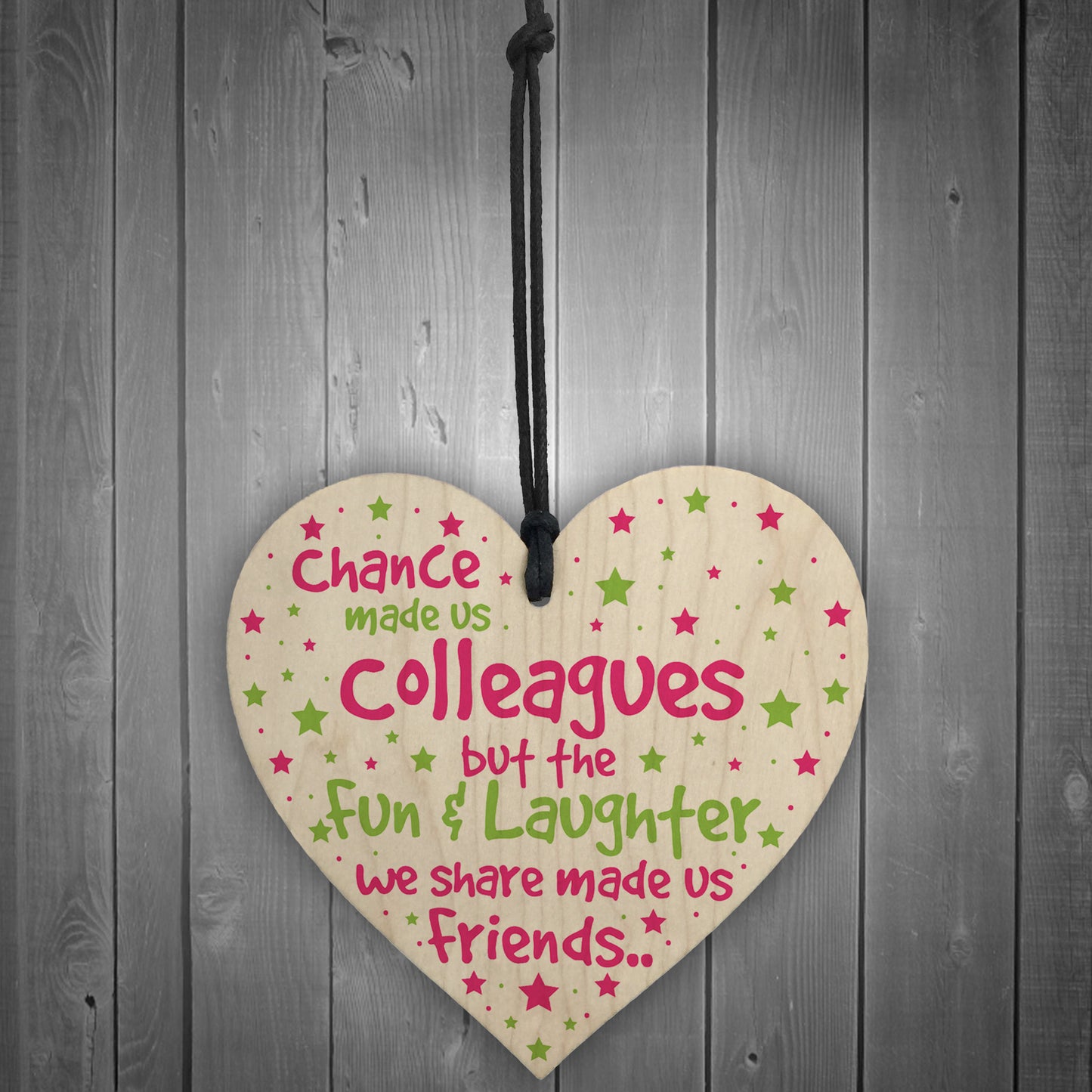 Chance Made Us Colleague Wooden Heart Fun Leaving Gift Thank You