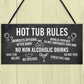 Funny Hot Tub Rules Sign Perfect Hot Tub Accessories Garden Sign