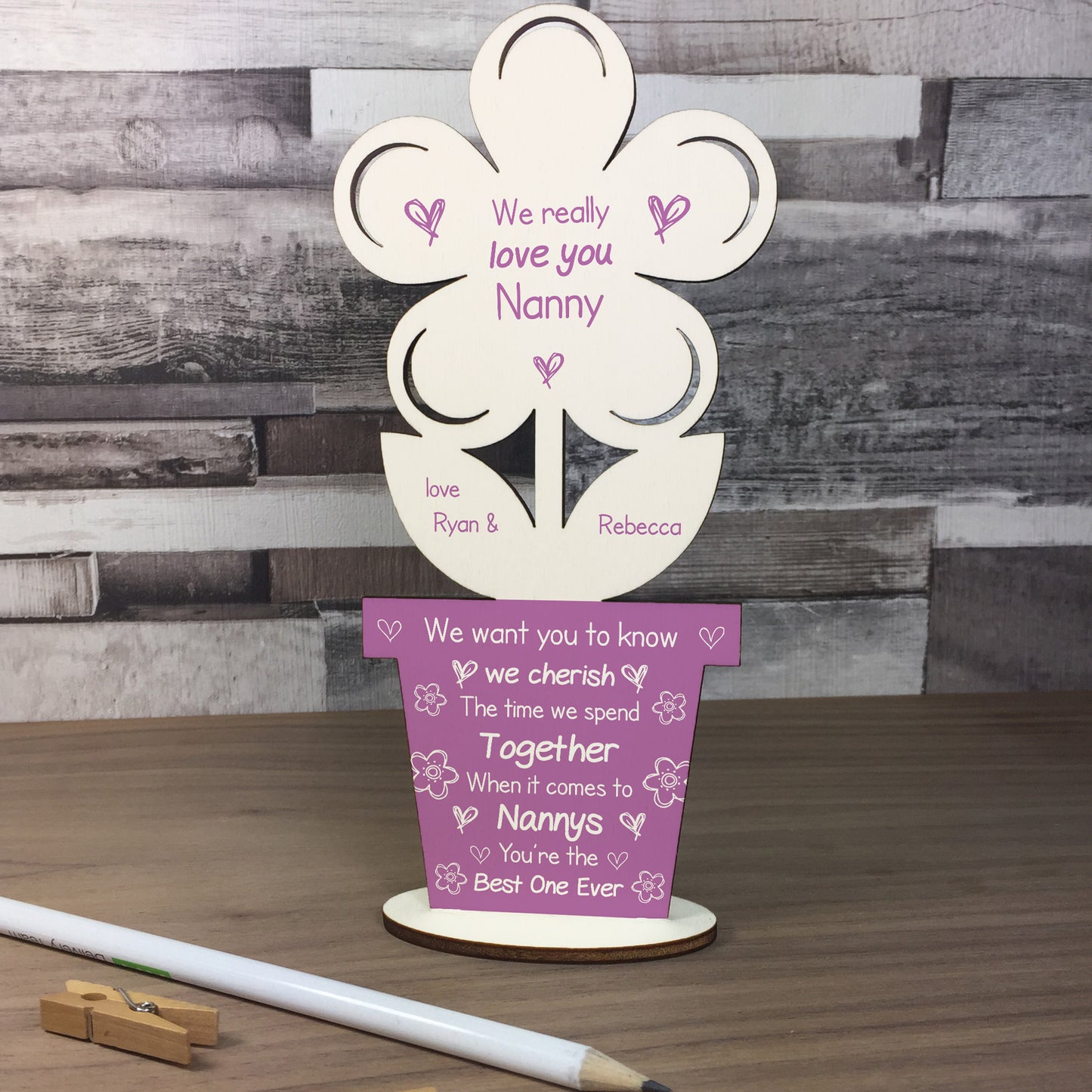Personalised Nanny Poem Gift For Birthday Mothers Day Flower