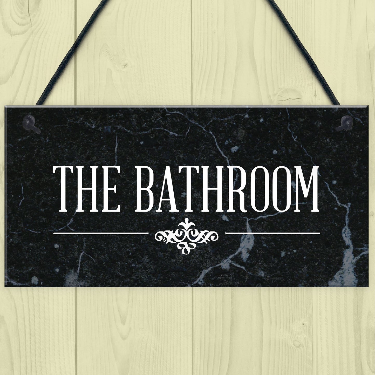 The Bathroom Hanging Sign Bathroom Toilet Decor Marble Theme