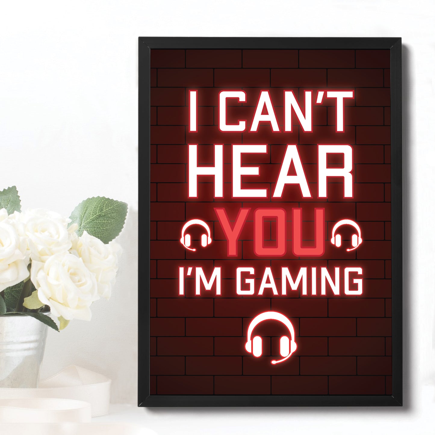 Novelty Framed Gaming Print Gamer Poster Boys Bedroom Decor
