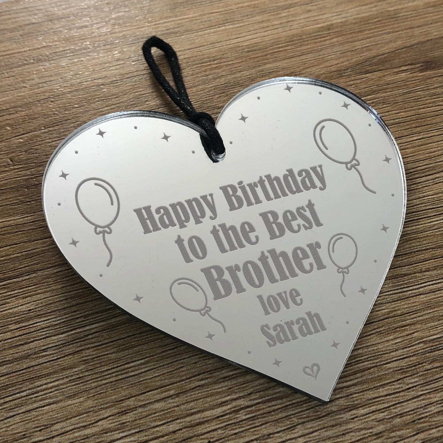 Best Brother Birthday Gift Personalised Engraved Heart Gift