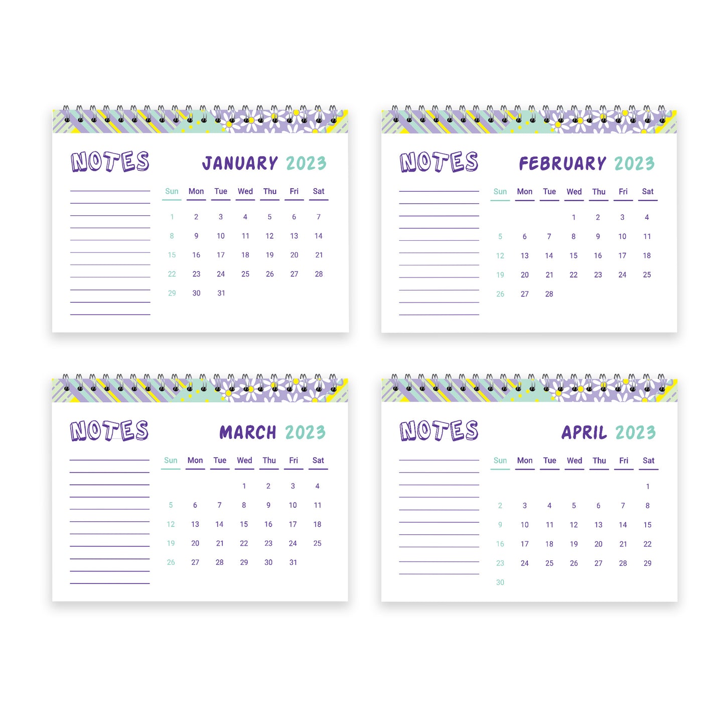 2023 Home Office Flip Over Desk Top Month to View Calendar