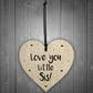 Novelty Little Sister Gift Wood Heart Love Plaque Birthday Xmas