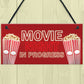 Cinema Room Home Decor Gift Boys Girls Bedroom Sign