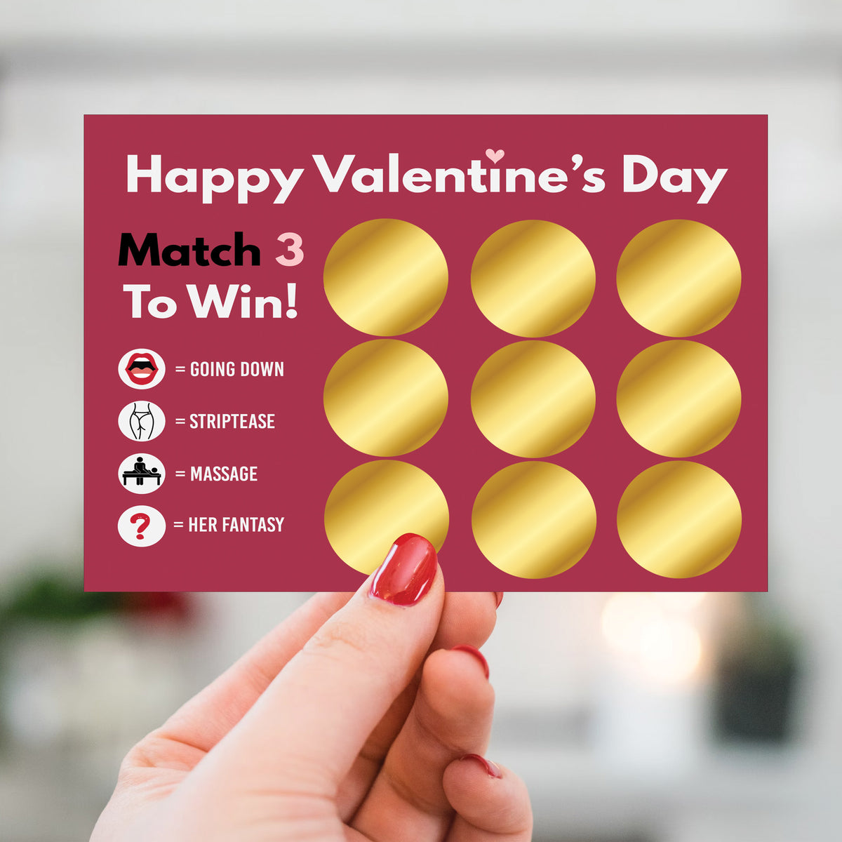 Funny Valentines Card Gift For Him Her Naughty Scratch Card