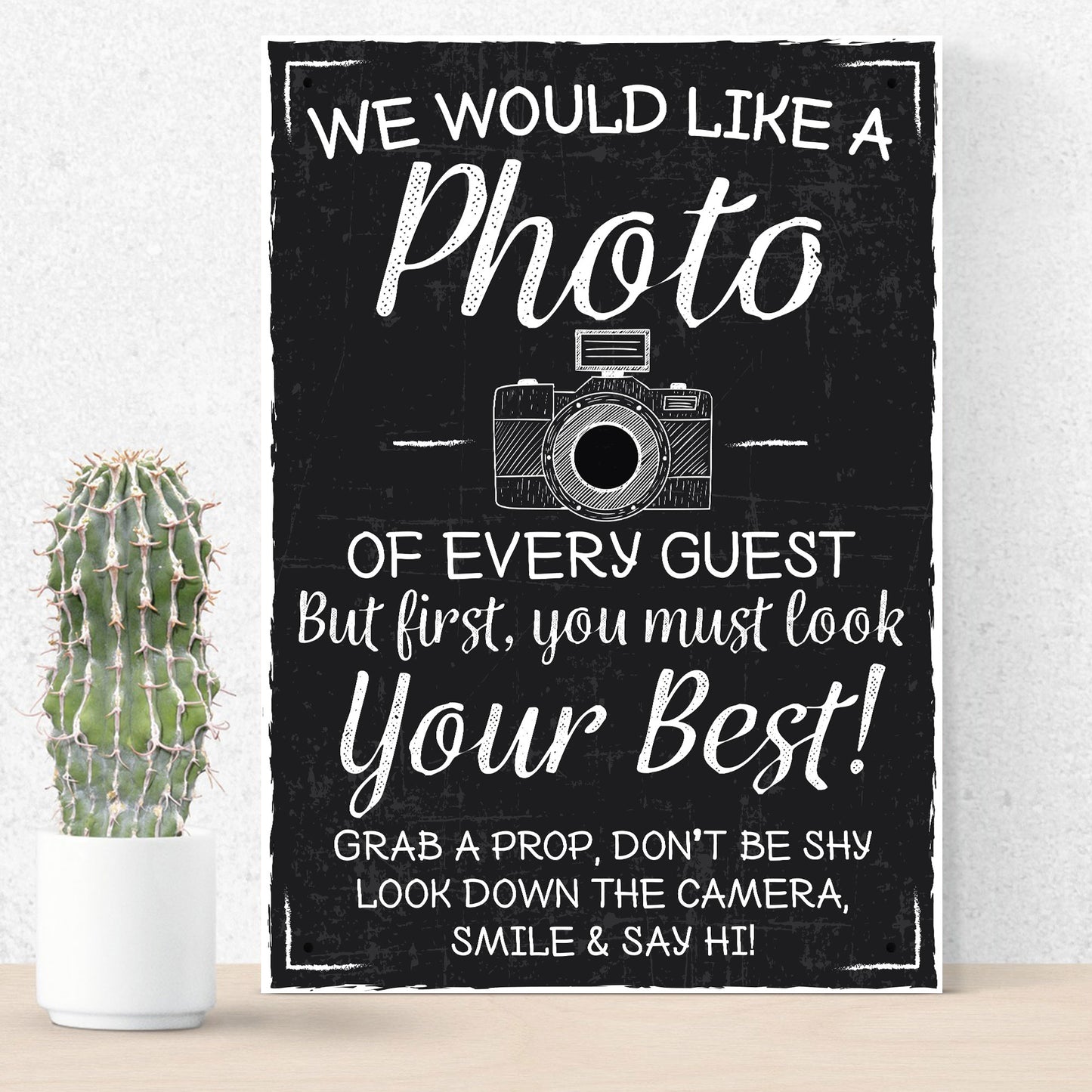 We Would Like A Photo Photobooth Sign Chalk Board Wedding Decor