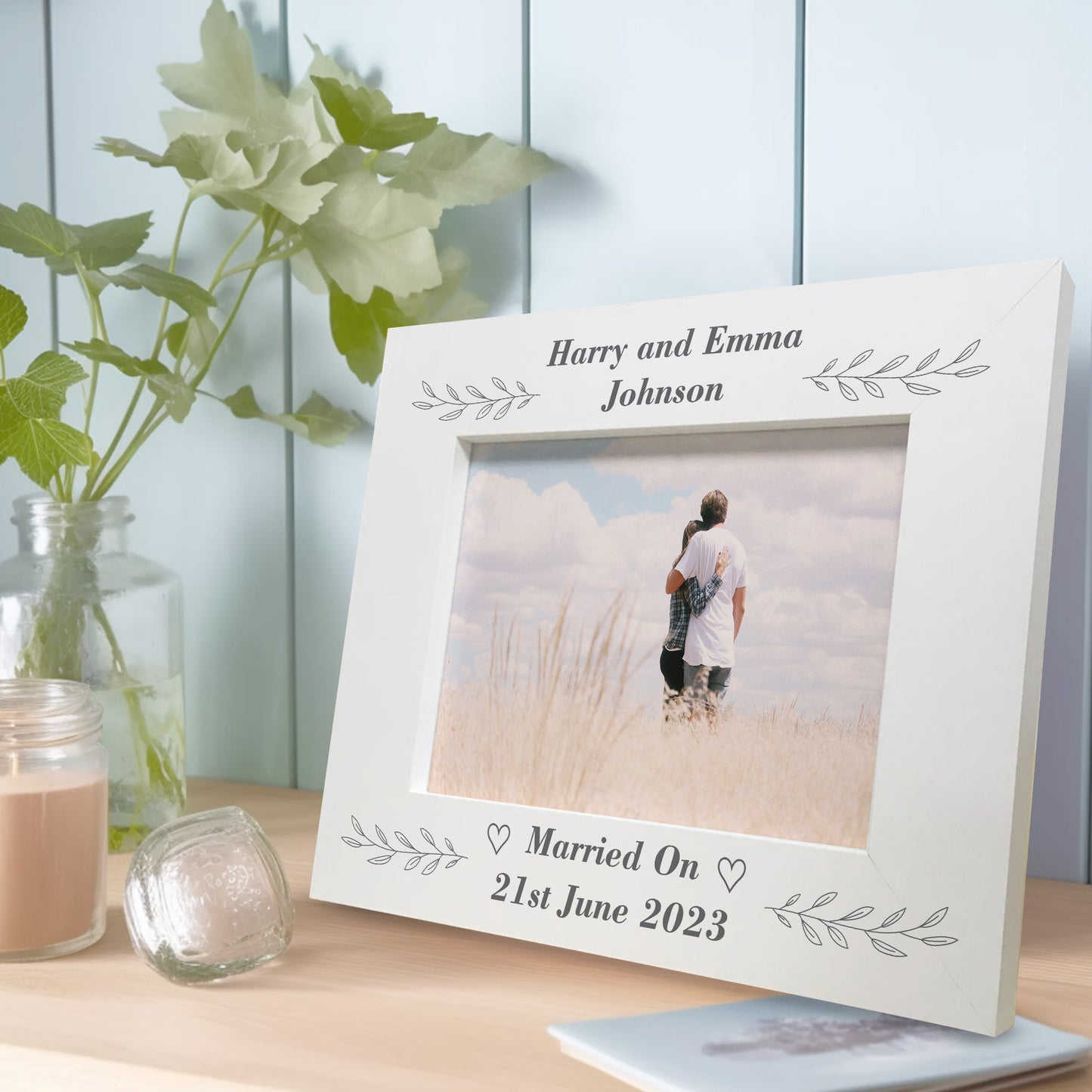 Wedding Day Gift Personalised Photo Frame Husband Wife Gift