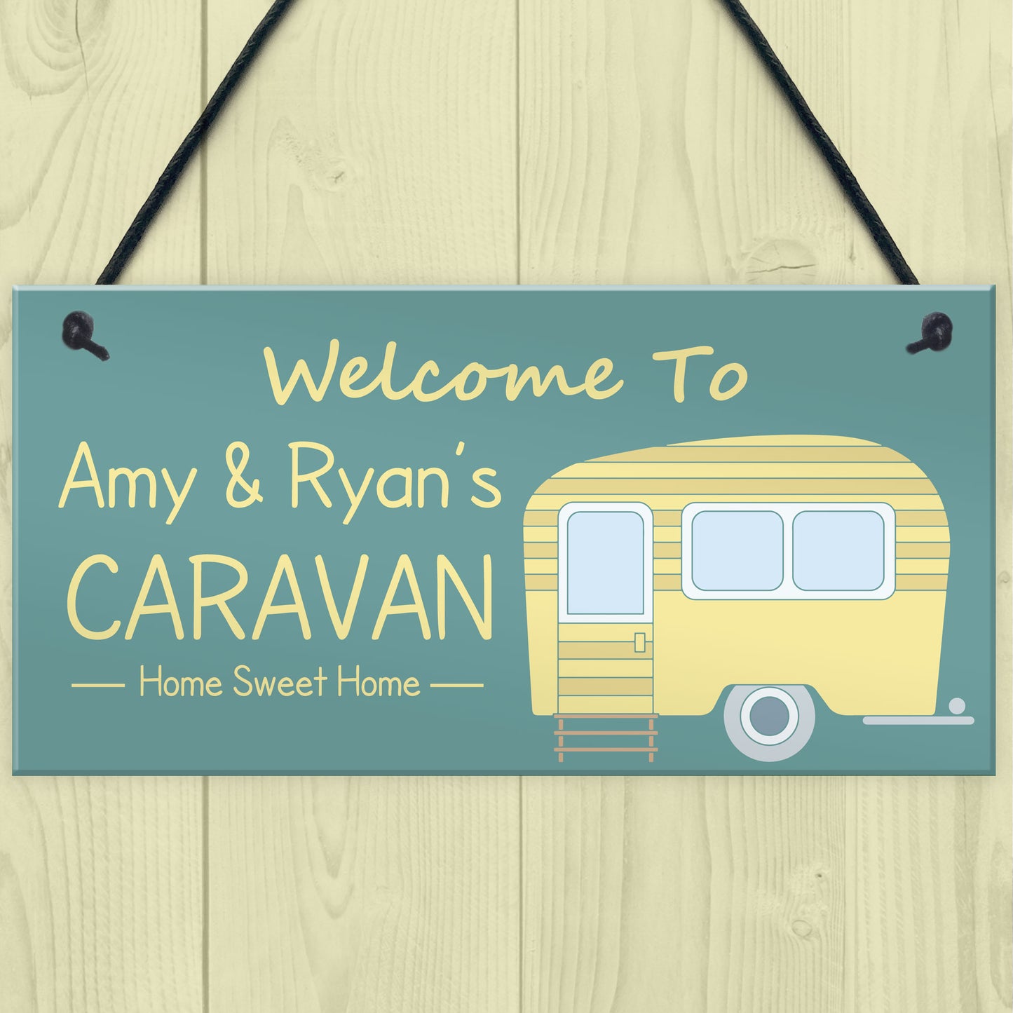 Caravan Door Sign Personalised Hanging Plaque Caravan Accessory