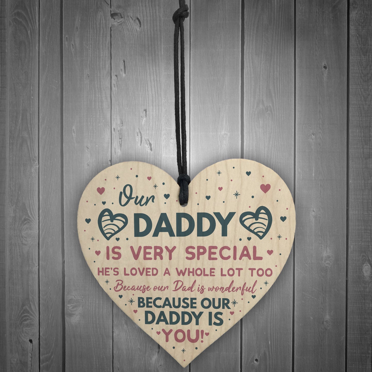 Daddy Gifts From Daughter Wooden Heart Fathers Day Gift From Son