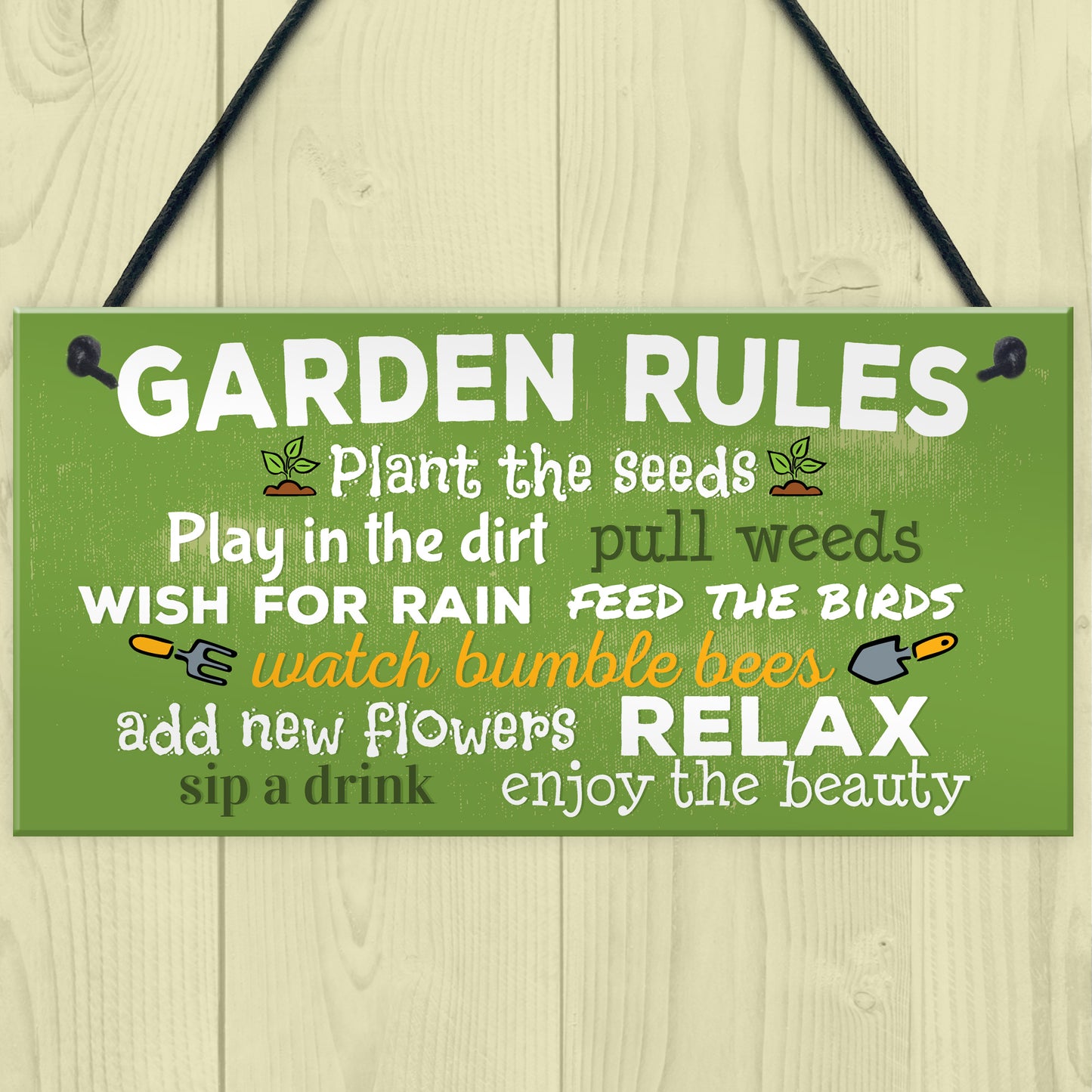 Garden Rules Relax Novelty Plaques SummerHouse Sign Garden