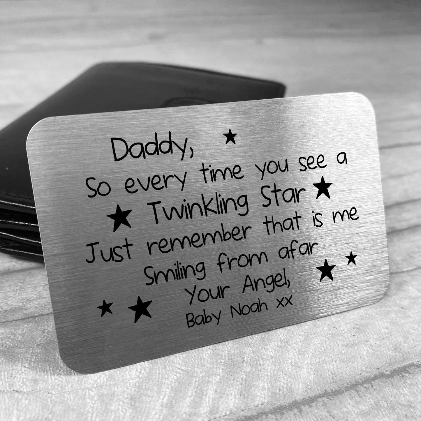 Personalised Baby Memorial Poem Gift For Dad Daddy Metal Wallet