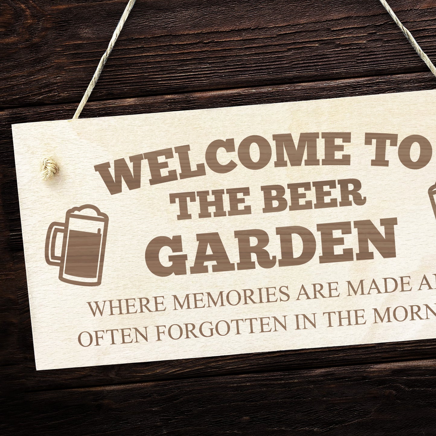 BEER GARDEN Sign Engraved Wall Sign Beer Gift Bar Signs