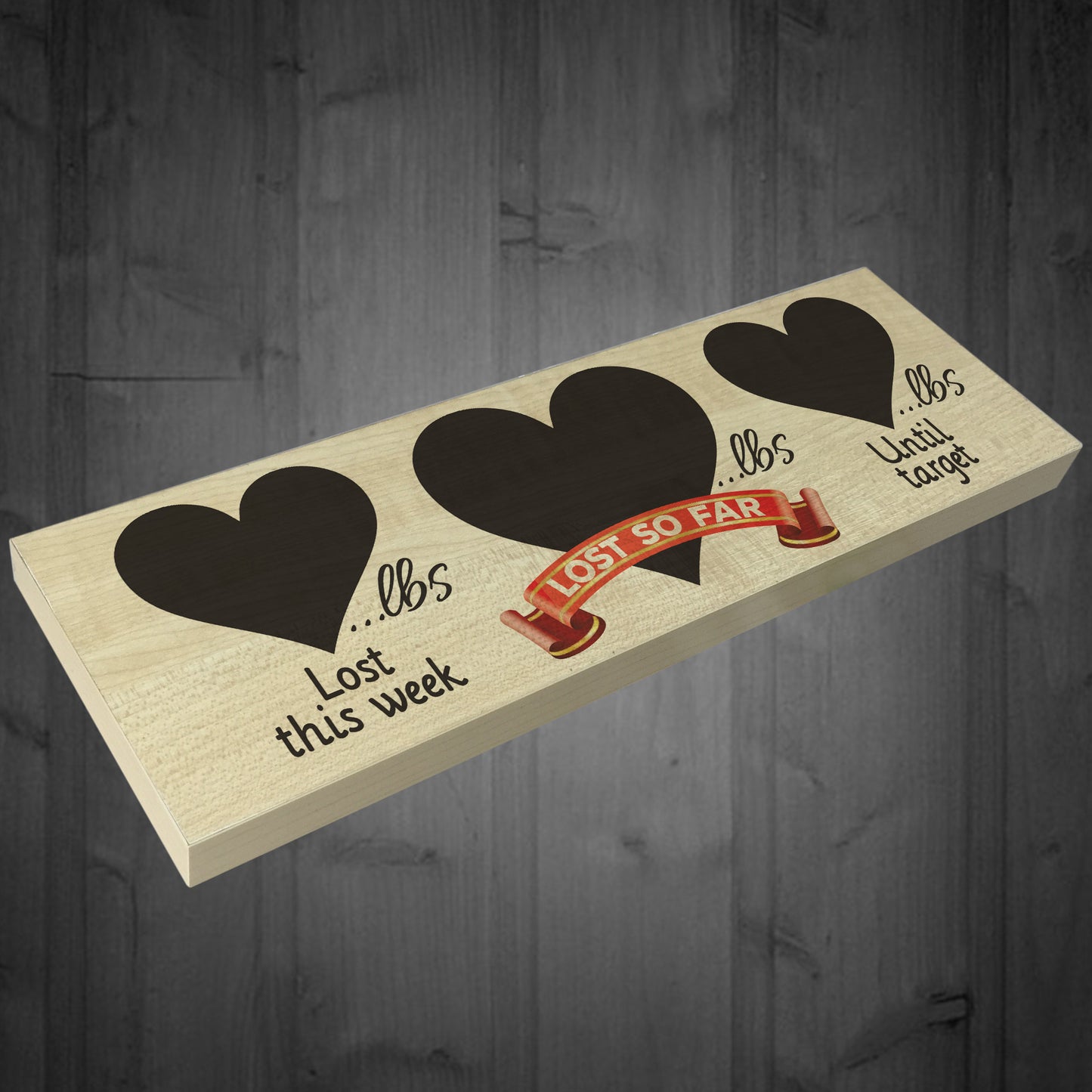 Weight Loss Record Wooden Freestanding Plaque Progress Sign