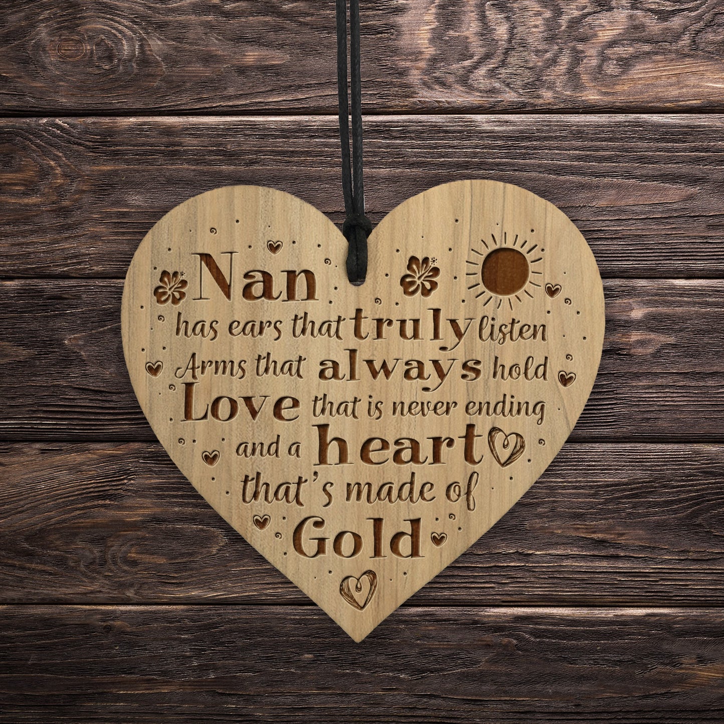 Nan Plaque Engraved Heart Nan Birthday Christmas Gift