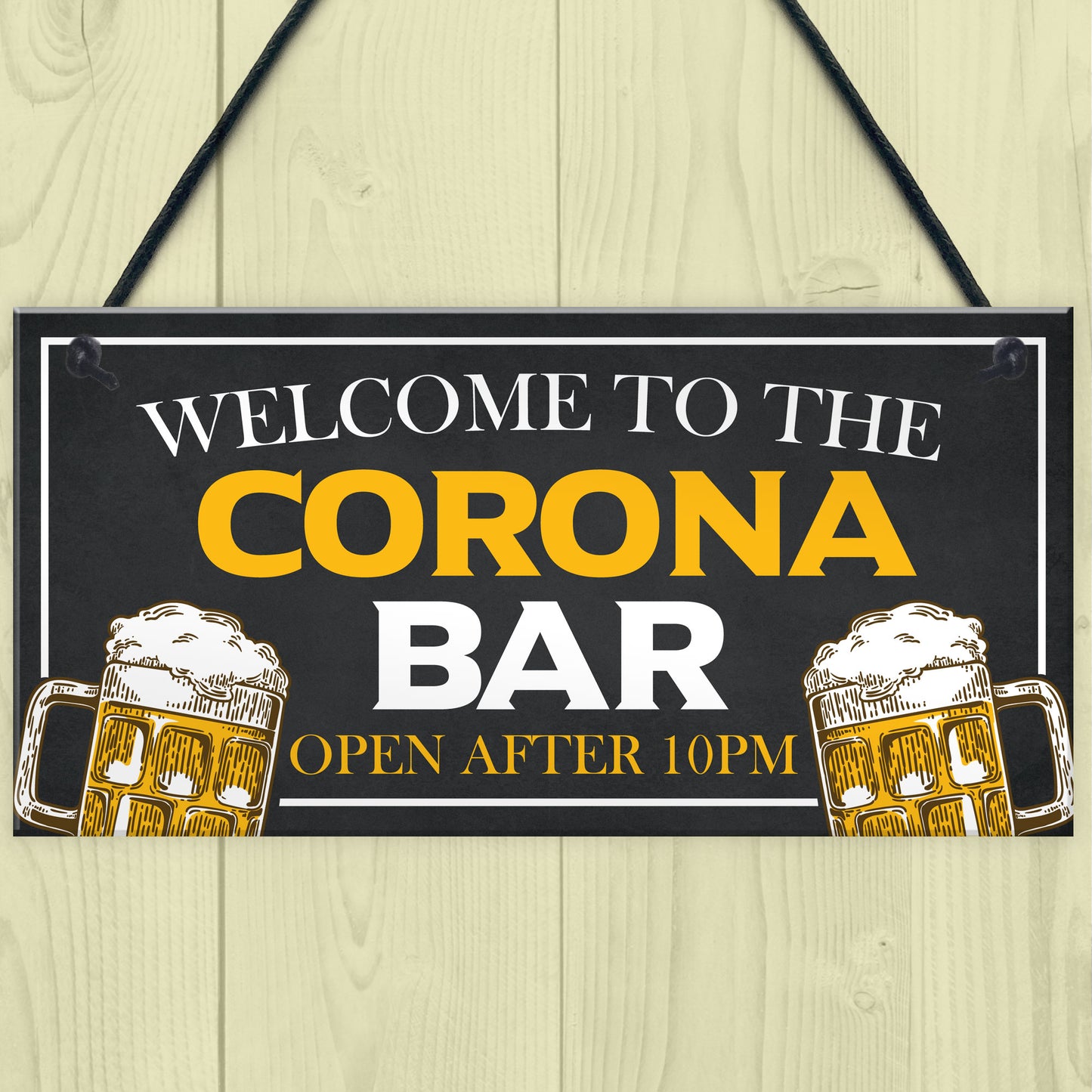Novelty CORONA BAR Sign Open After 10 Home Bar Pub Sign