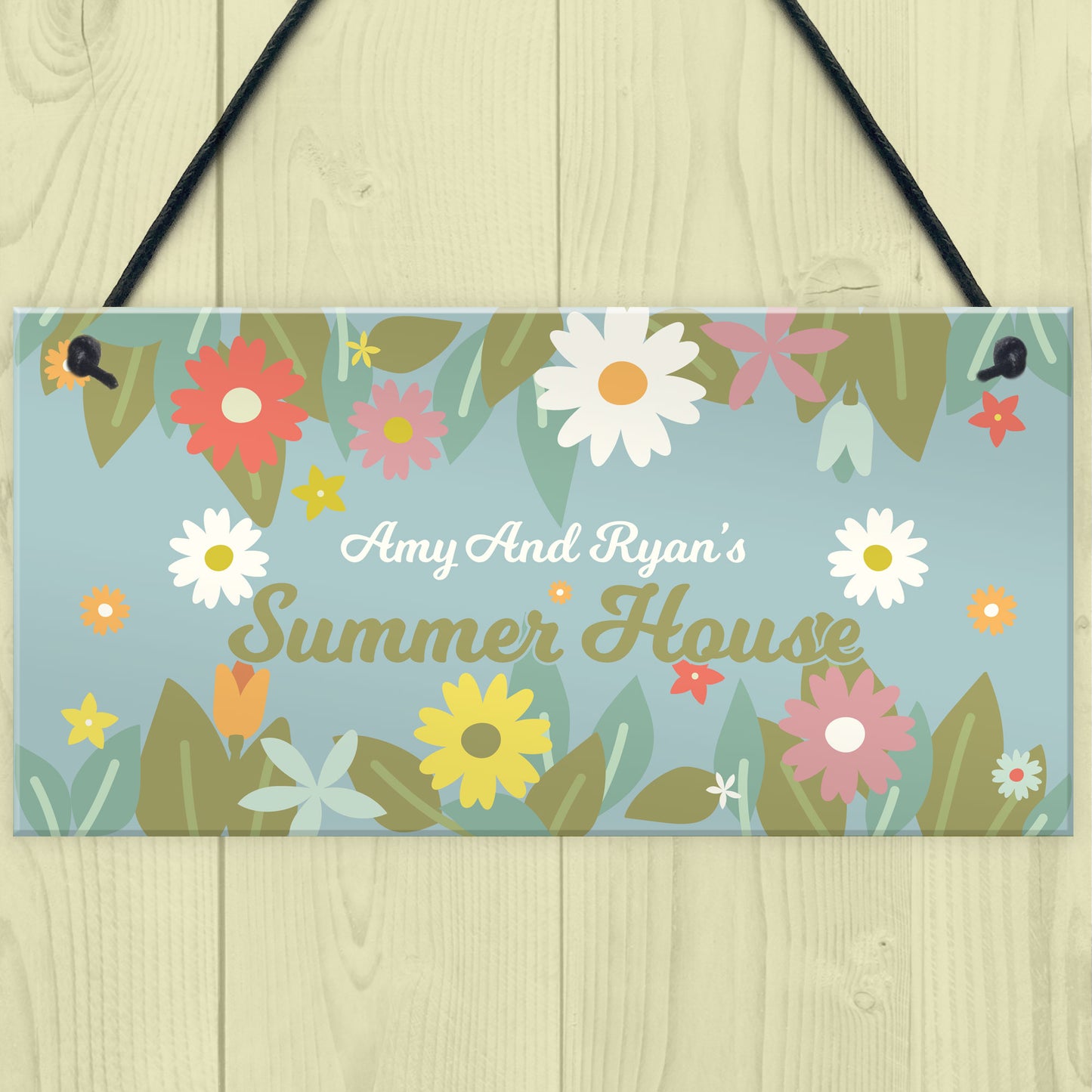 Summerhouse Decor Personalised Hanging Door Sign Garden Plaque
