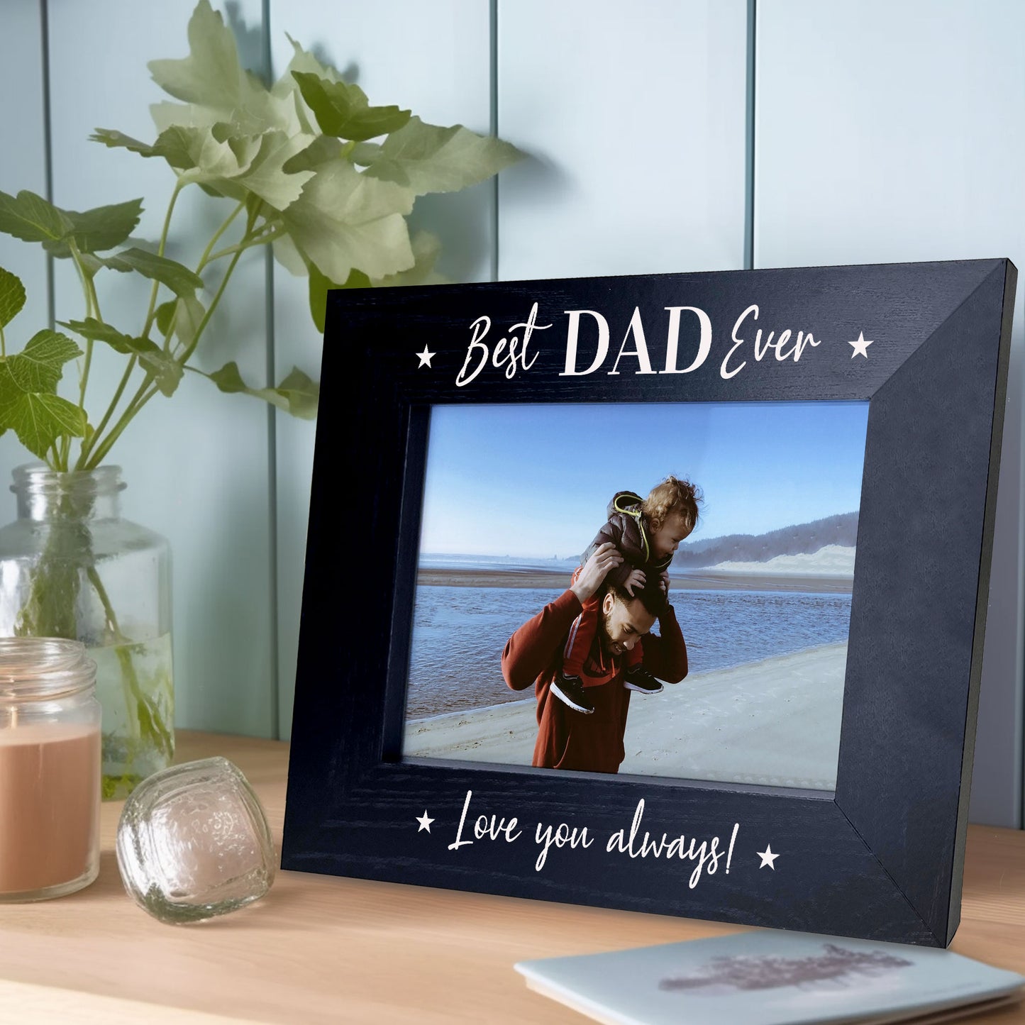 Novelty Fathers Day Birthday Gift For Dad Photo Frame Wood