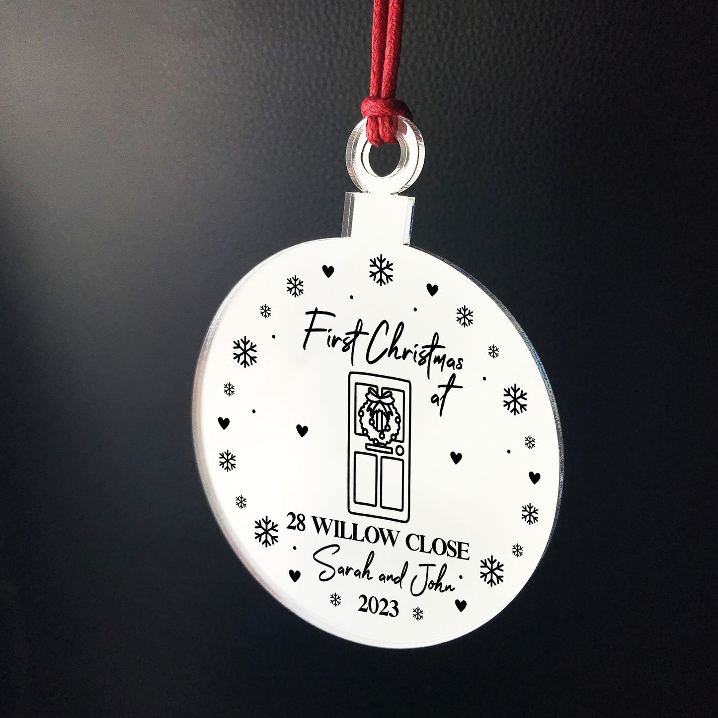Personalised First Christmas New Home Engraved Bauble