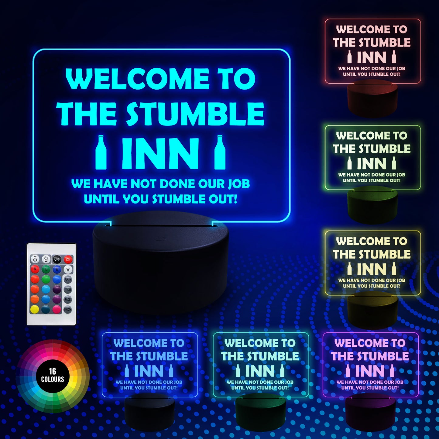 Funny Home Bar Neon Sign 16 Colour Changing Light Up Sign