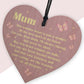 Beautiful Wooden Heart Mum Poem Mothers Day Gift For Mum