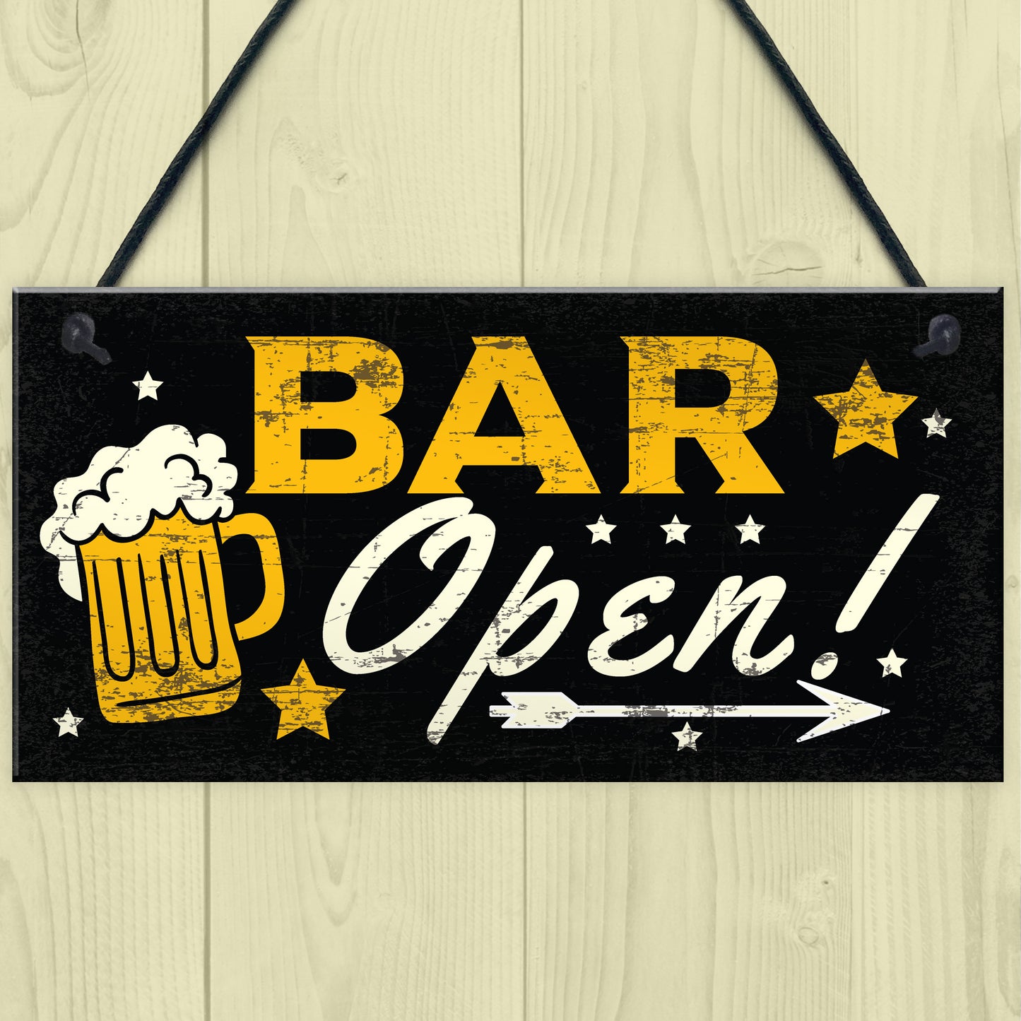 BAR OPEN Sign Beer Vodka Plaque Garden Shed Pub Man Cave Sign