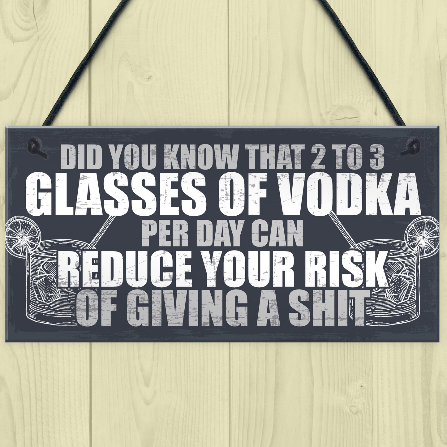 Funny Alcohol Gift Home Bar Sign Vodka Garden Pub Shed Plaque