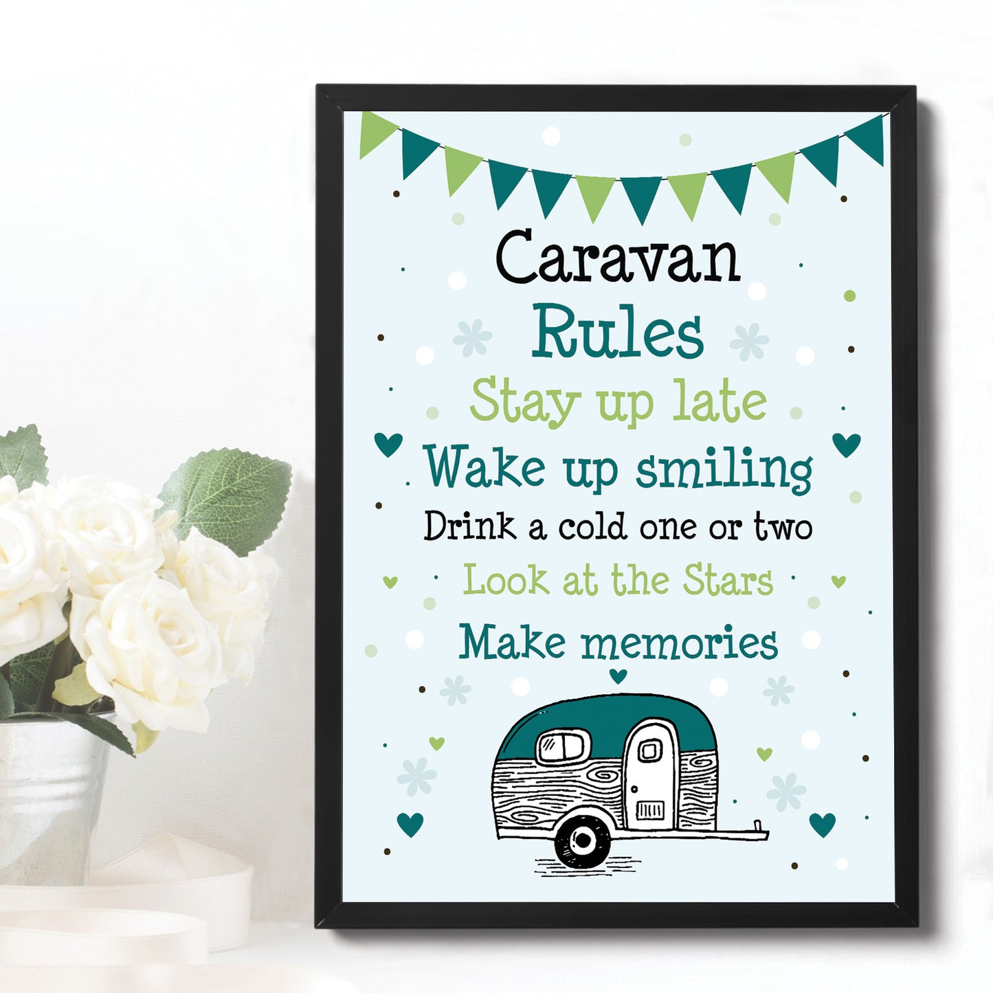 Caravan Rules Sign Novelty Caravan Sign Framed Print Retirement