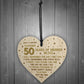 50th Wedding Anniversary Card Wood Heart Gift For Husband Wife