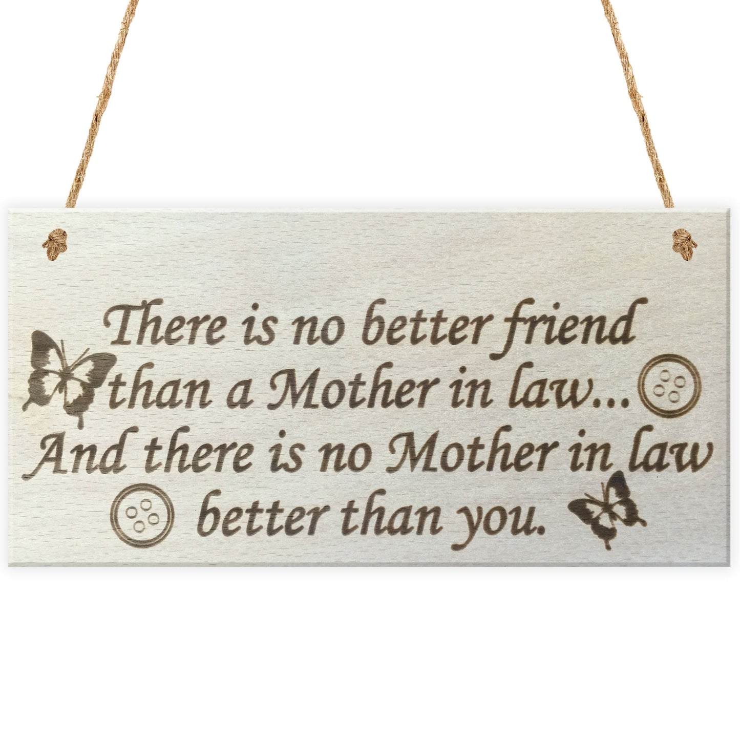 Best Mother In Law Hanging Wooden Plaque Friendship Gift Sign