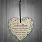 Godmother Thank You Gifts Wood Heart Christening Gift For Friend