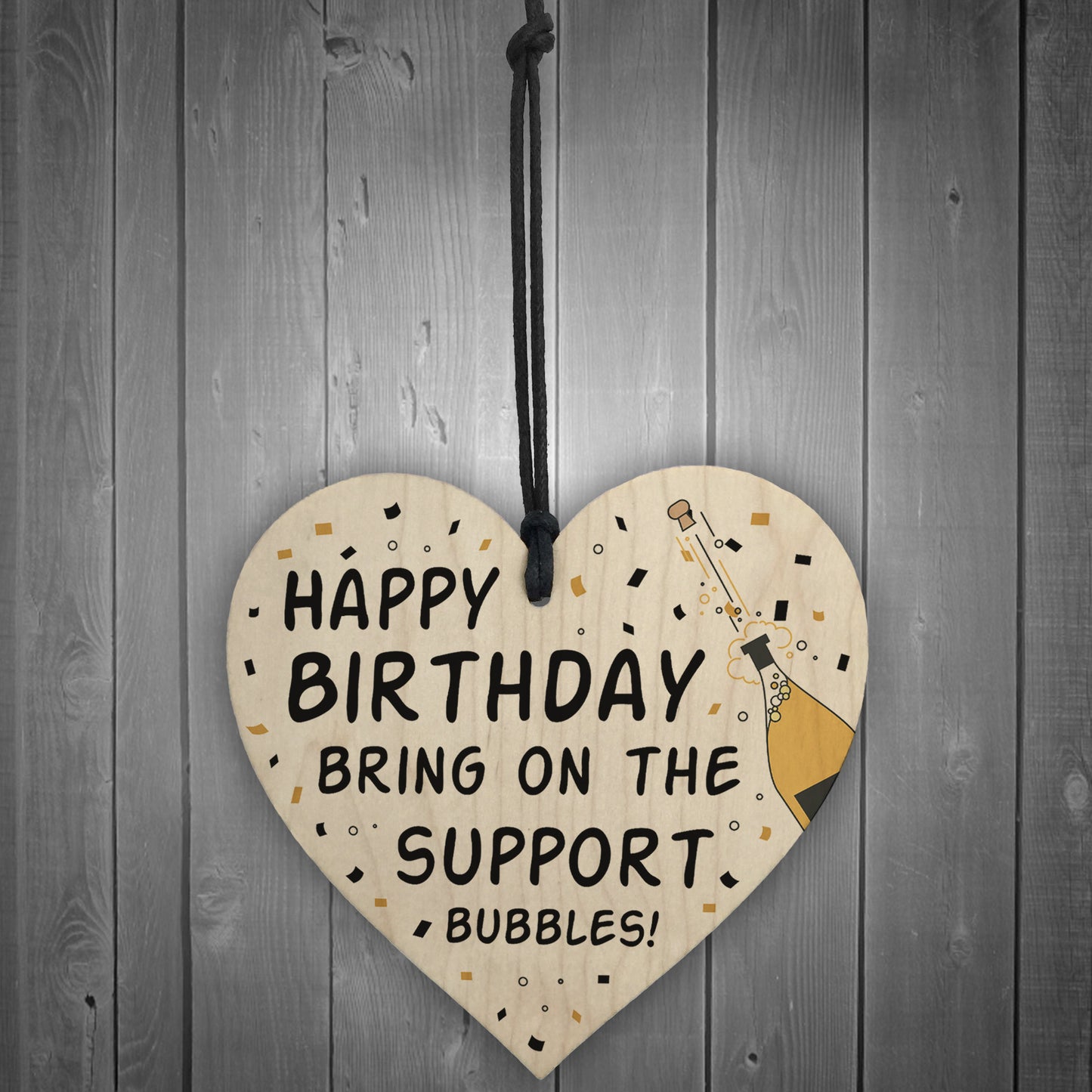 Funny Birthday In Lockdown Gifts Novelty Wooden Hanging Heart