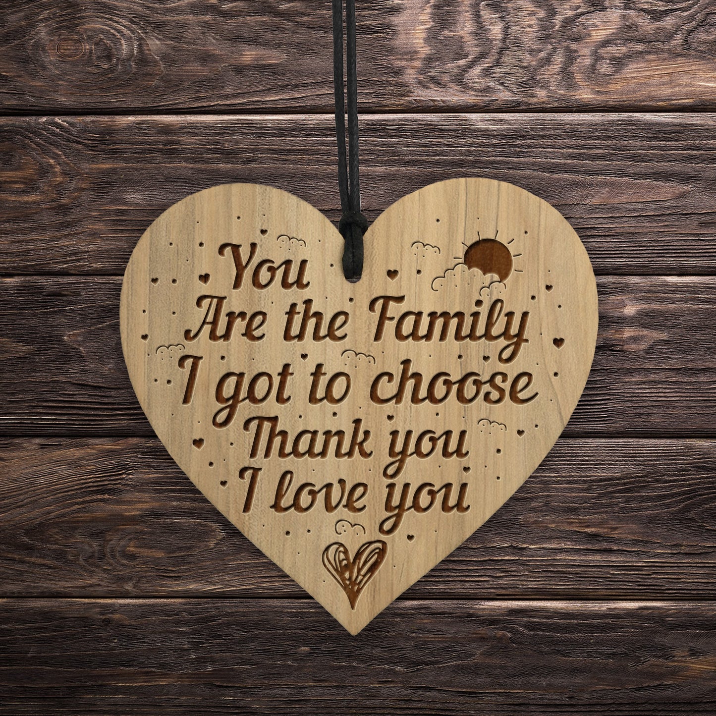 Friendship Thank You Engraved Gift For Best Friend Wood Heart