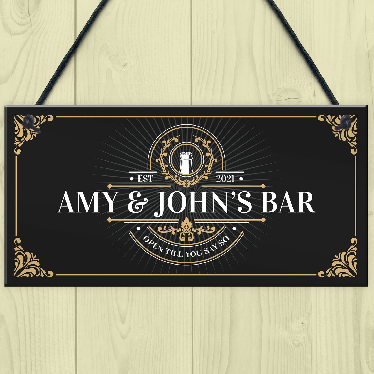 Vintage Home Bar Sign Personalised Garden Bar Man Cave Sign