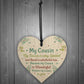Gift For Cousin Birthday Xmas Gift Wood Heart Plaque Cousin Gift