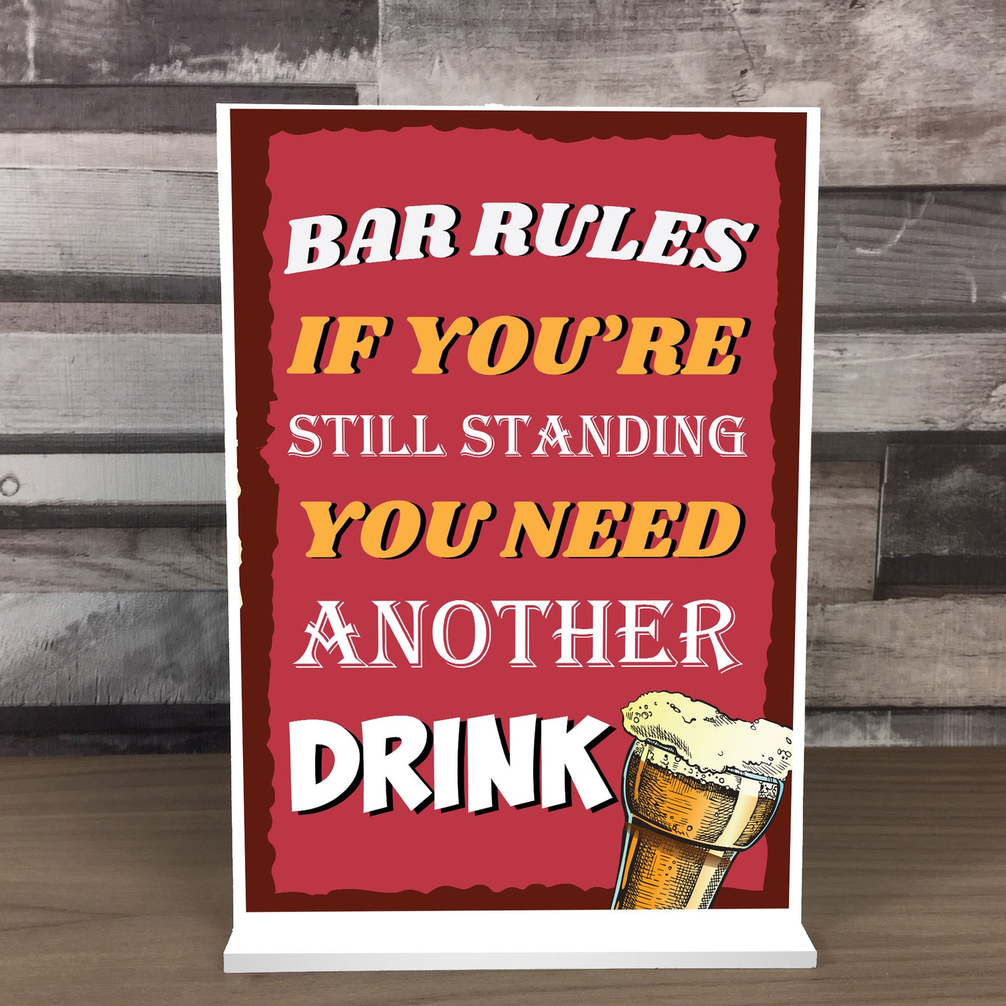 Funny Bar Rules Standing Sign For Bar Home Bar Pub Alcohol Sign