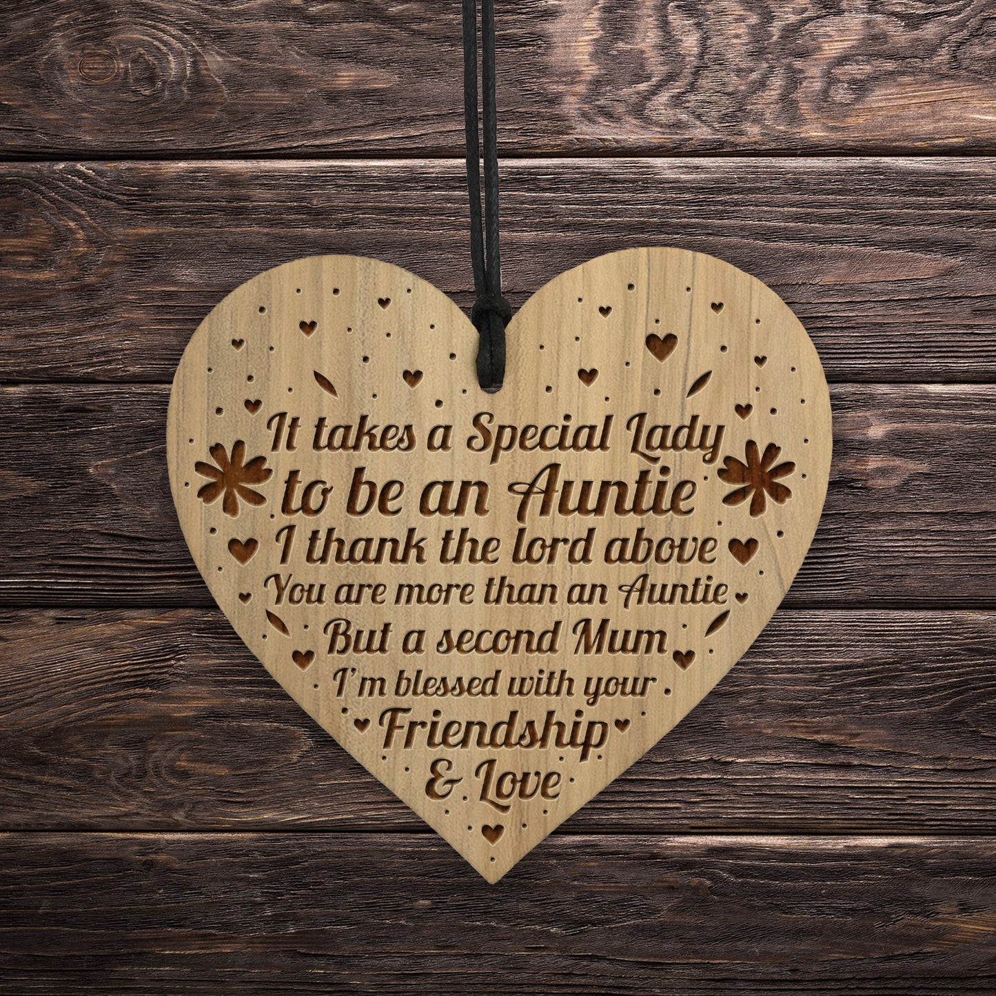Auntie Present Engraved Heart Birthday Christmas Gift For Auntie