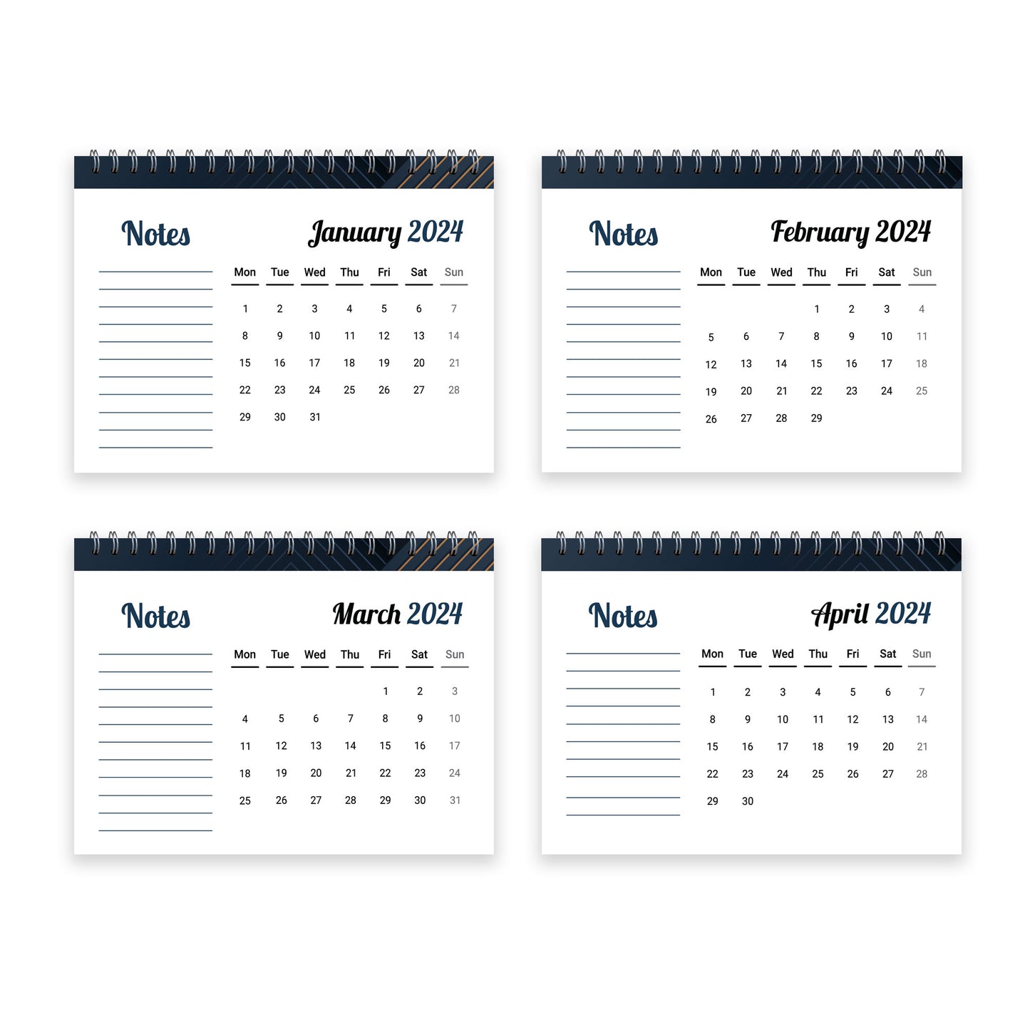 2024 Spiral Bound Desktop Calendar, Flipbook Calendar For Office