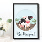 Animal Framed Nursery Prints Cow Wall Art Picture Baby Room