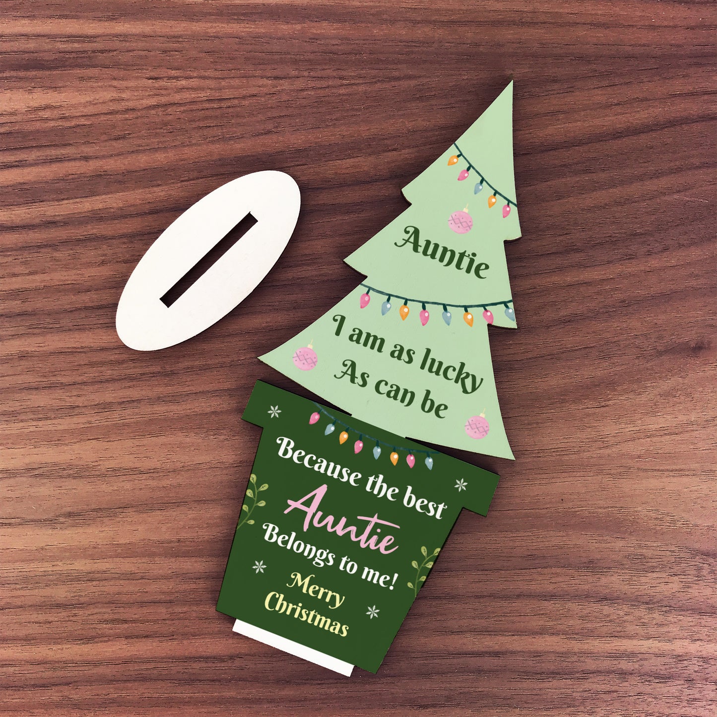 Christmas Gift For Auntie Wooden Christmas Tree Thank You Auntie