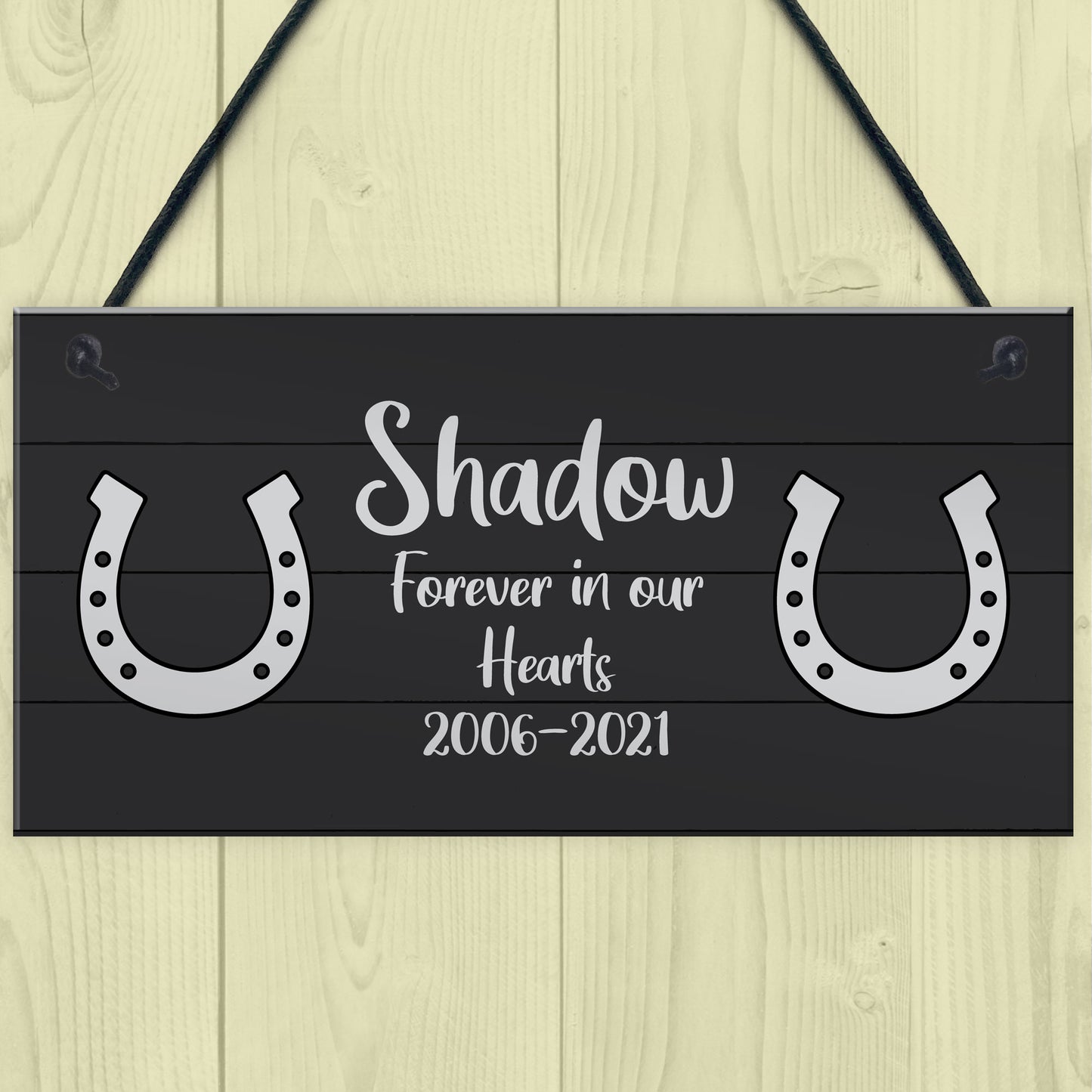 Memorial Sign For Horse Personalised Hanging Sign Horse Lover